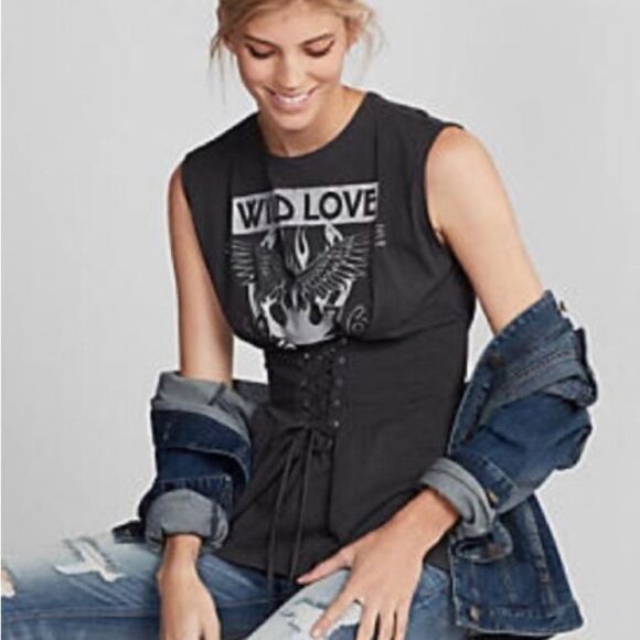 New Express corset style t shirt. Small - Picture 1 of 4